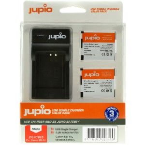 JUPIO Kit 2 batteries NB-11L  + Chargeur simple