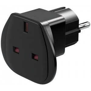 Adaptateur de voyage UK vers EU, noir