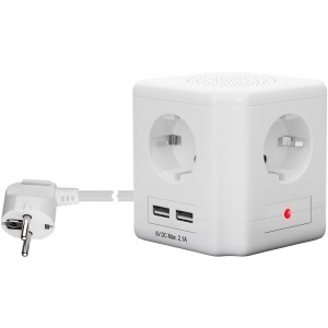 Cube Multiprise 4 Prises avec Interrupteur et USB