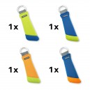 4-Pack Floating Keychain (green/orange. orange/blue. green/blue. blue/green)